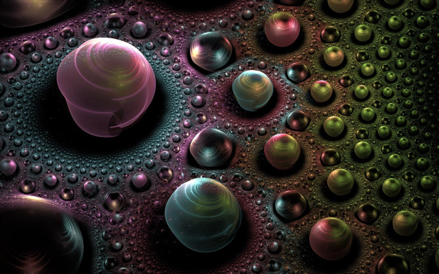 Colorful balls water droplets black free wallpaper for desktop - medium preview image