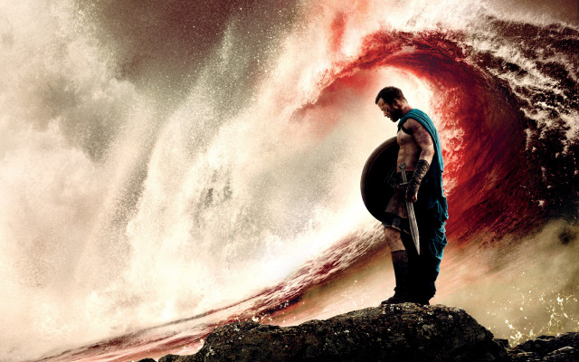 Man hero wave sword shield free wallpaper for desktop - medium preview image