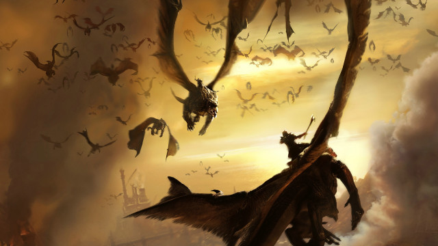 Dragon demon bats man epic free wallpaper for desktop - medium preview image