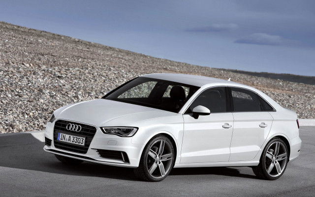 White car hill rocks clouds free wallpaper for desktop - medium preview image