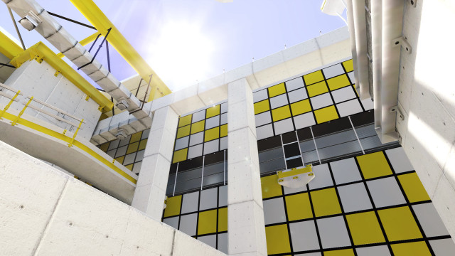 Bathroom yellow white tiles toilet free wallpaper for desktop - medium preview image