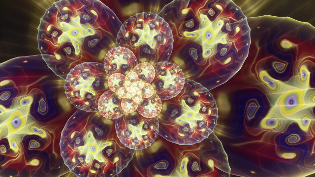 Flower fractals generative art gem free wallpaper for desktop - medium preview image