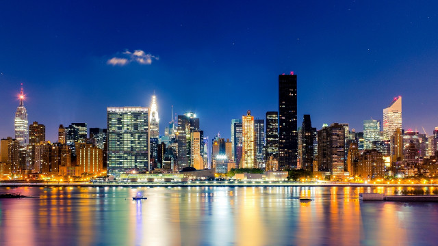 City skyline night bridge water #14 free wallpaper for desktop - medium preview image