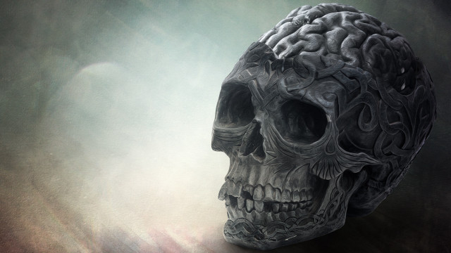 Skull brain light moon neoplasticism free wallpaper for desktop - medium preview image
