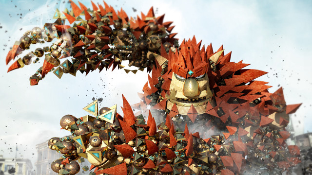 Large robot with children sky free wallpaper for desktop - medium preview image