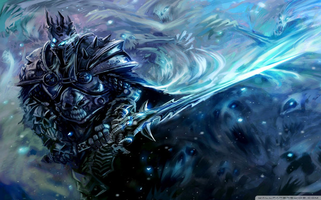 Man armor sword blue background free wallpaper for desktop - medium preview image