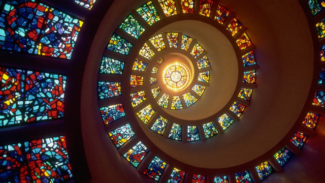 Spiral stainedglass light mosaic orphism free wallpaper for desktop - medium preview image