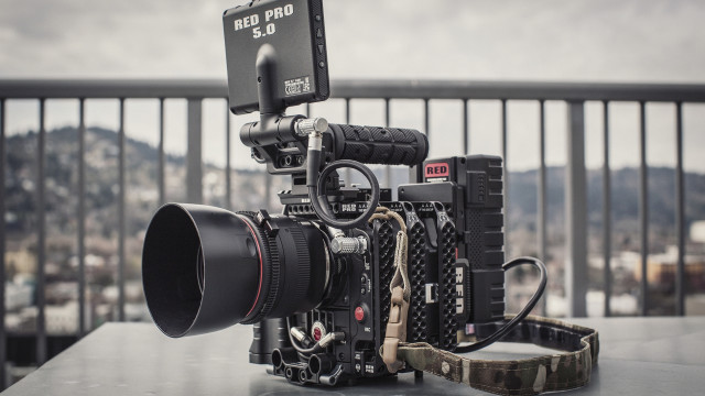 Camera large lens table railing free wallpaper for desktop - medium preview image