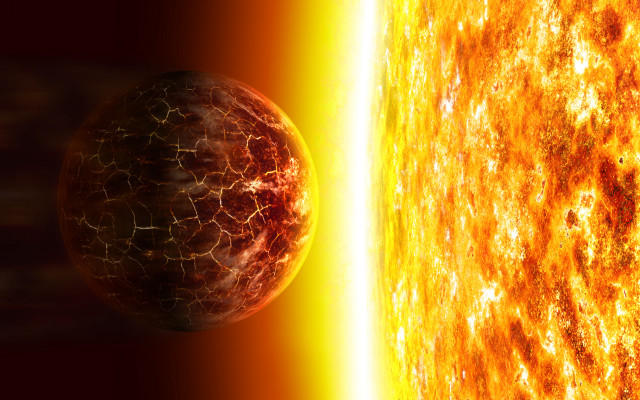 Sun planet matte autumn fire free wallpaper for desktop - medium preview image