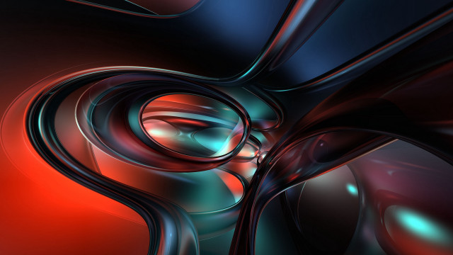 Abstract red blue sculpture fractals free wallpaper for desktop - medium preview image
