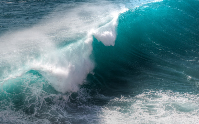 Large wave breaking surfboard ocean free wallpaper for desktop - medium preview image