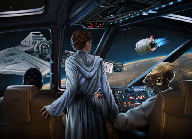 Woman man spaceship cockpit space free wallpaper for desktop - medium preview image