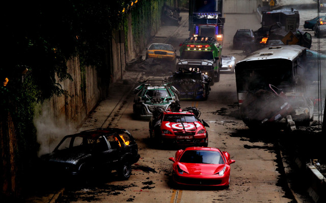 Street cars bus epic night free wallpaper for desktop - medium preview image