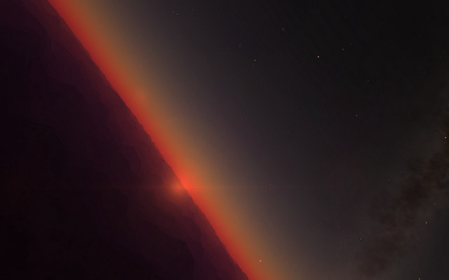 Red light mountain city sky free wallpaper for desktop - medium preview image