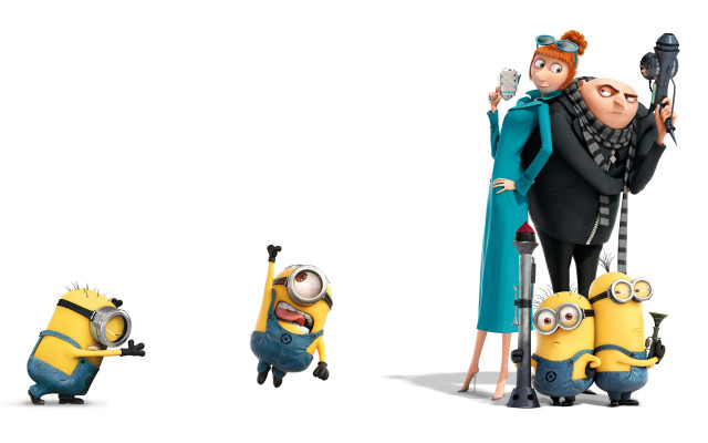 Minions couple woman man suit free wallpaper for desktop - medium preview image