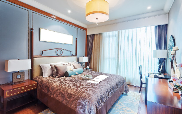 Bedroom desk window curtains lamp #2 free wallpaper for desktop - medium preview image