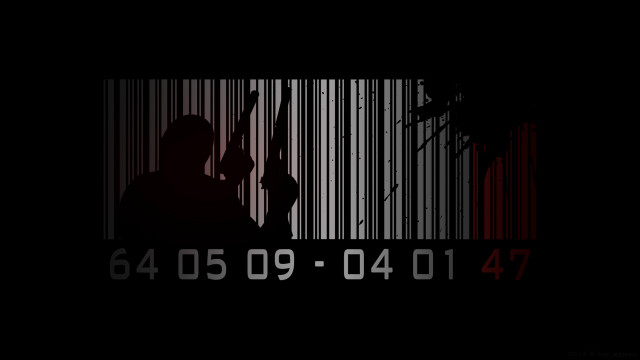 Barcode man gun red black free wallpaper for desktop - medium preview image