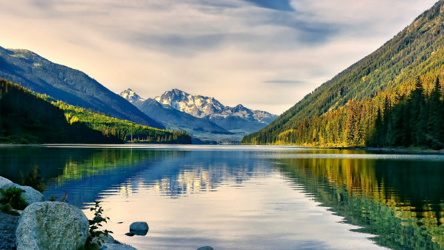 Mountain lake reflection forest sky #16 free wallpaper for desktop - medium preview image