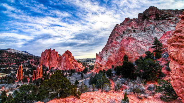 Mountain landscape blue sky clouds free wallpaper for desktop - medium preview image