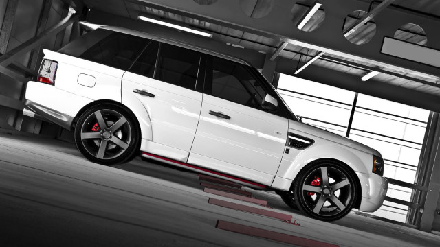 White range rover parking garage #3 free wallpaper for desktop - medium preview image