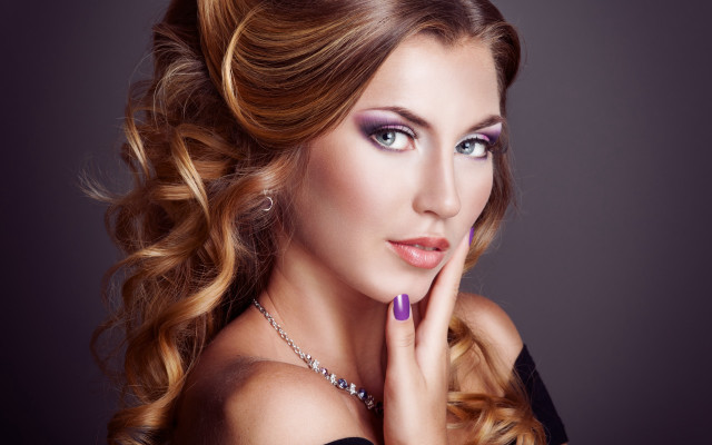 Purple nails necklace portrait rococo free wallpaper for desktop - medium preview image