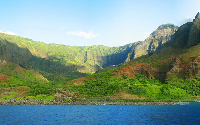Mountain range lake green hills free wallpaper for desktop - medium preview image