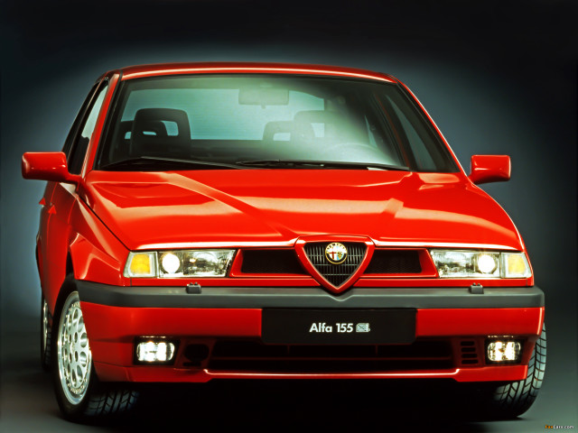 Red alfa car studio photo free wallpaper for desktop - medium preview image