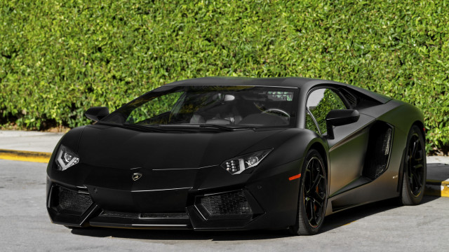 Black sports car parked 3d free wallpaper for desktop - medium preview image