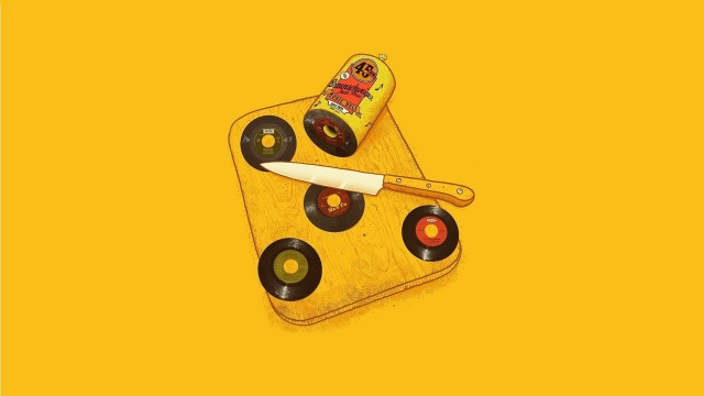 Yellow record knife funk stilllife free wallpaper for desktop - medium preview image