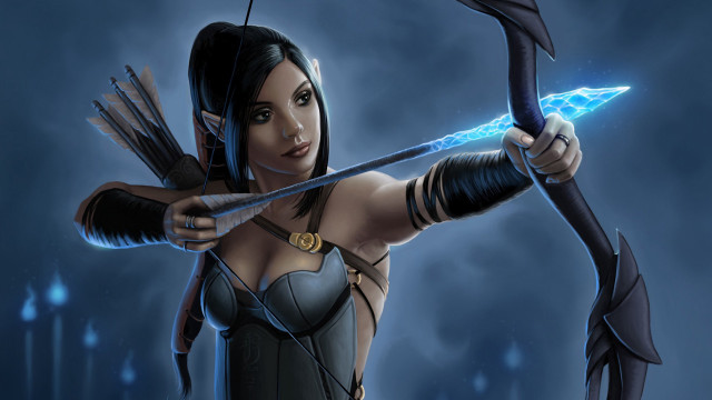 Elf archer lightning bow jewelry free wallpaper for desktop - medium preview image