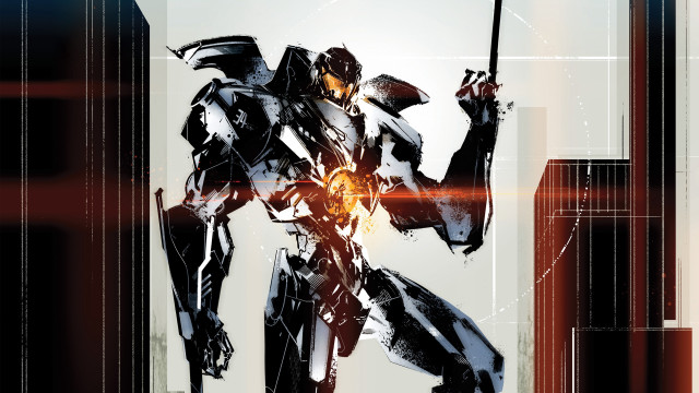 Robot sword futuristic background red free wallpaper for desktop - medium preview image