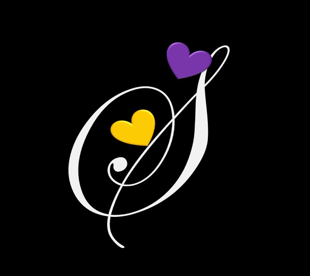 Black background white yellow heart free wallpaper for tablet - medium preview image