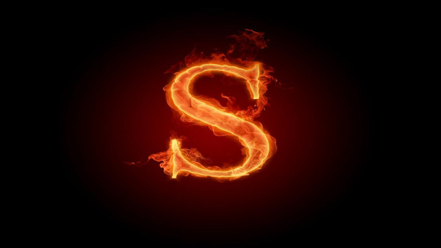 Fire letter s black background #4 free wallpaper for desktop - medium preview image