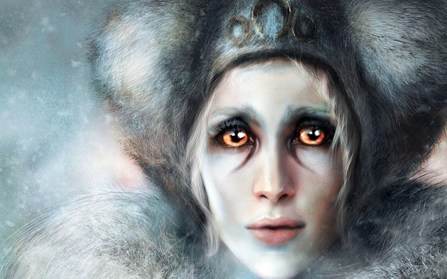 White makeup fur coat monkey free wallpaper for desktop - medium preview image