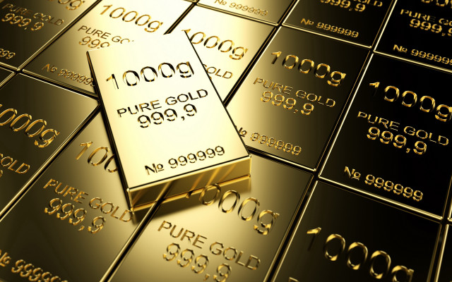 Gold bars pile numbered price free wallpaper for desktop - medium preview image