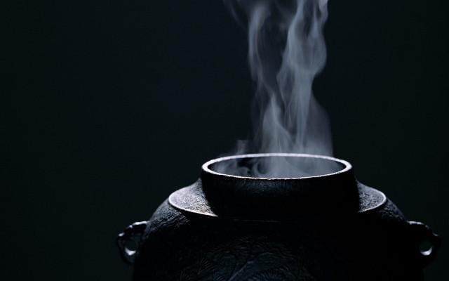 Smoke filled pot hyperrealism black free wallpaper for desktop - medium preview image