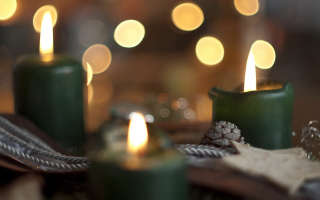 Table candles napkin bokeh moonlight free wallpaper for desktop - medium preview image