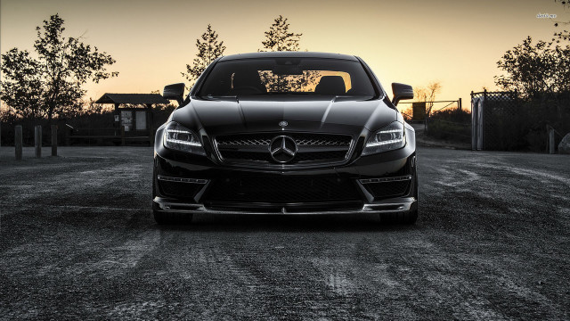Black mercedes benz photorealistic car free wallpaper for desktop - medium preview image