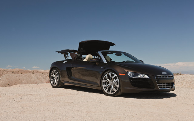 Car dog desert openhood 3D free wallpaper for desktop - medium preview image