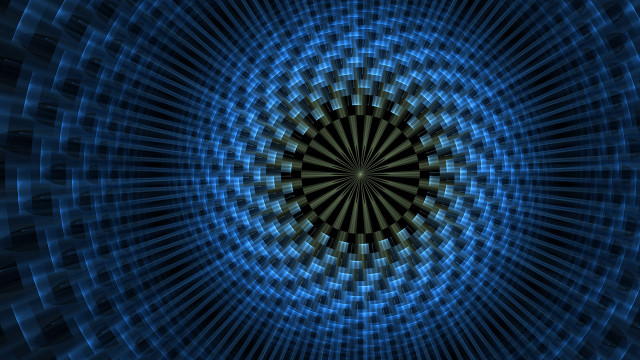 Blue black circular op raytraced free wallpaper for desktop - medium preview image