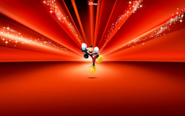 Mickey mouse red stars holography free wallpaper for desktop - medium preview image