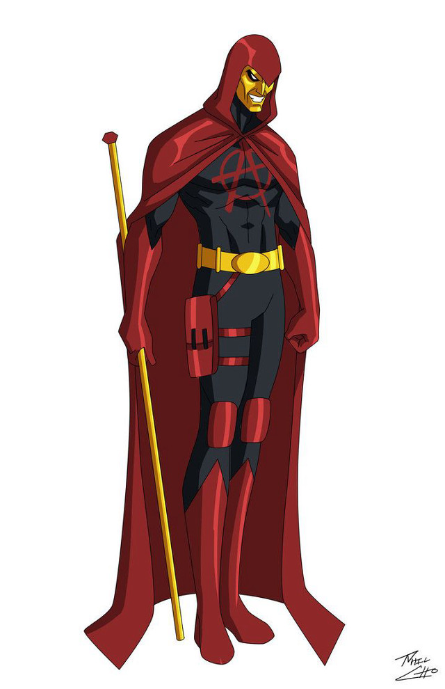Cartoon man red cape yellow free wallpaper for mobile - medium preview image