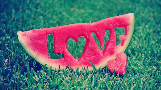 Watermelon love grass image cutout free wallpaper for desktop - medium preview image