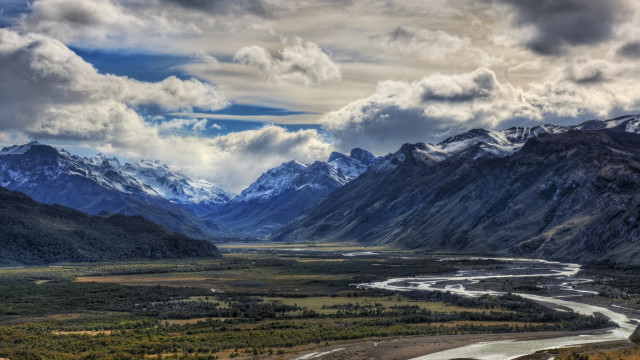 River valley mountains trees cloudy #4 free wallpaper for desktop - medium preview image