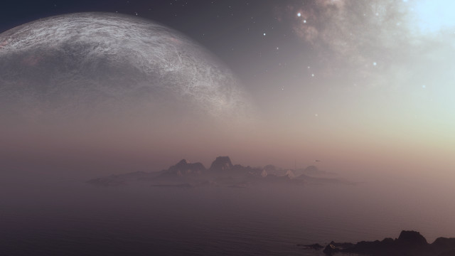 Distant planet star moon galaxy free wallpaper for desktop - medium preview image
