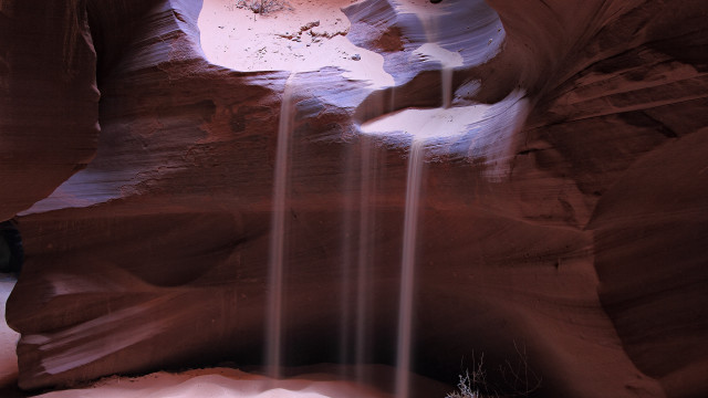 Waterfall slot canyon rockwall tree free wallpaper for desktop - medium preview image