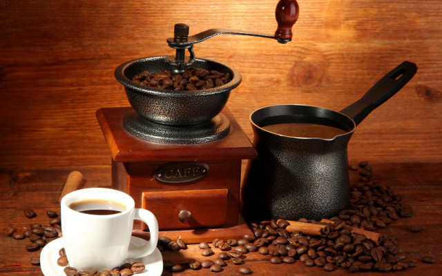 Coffee maker cup coffee beans free wallpaper for desktop - medium preview image