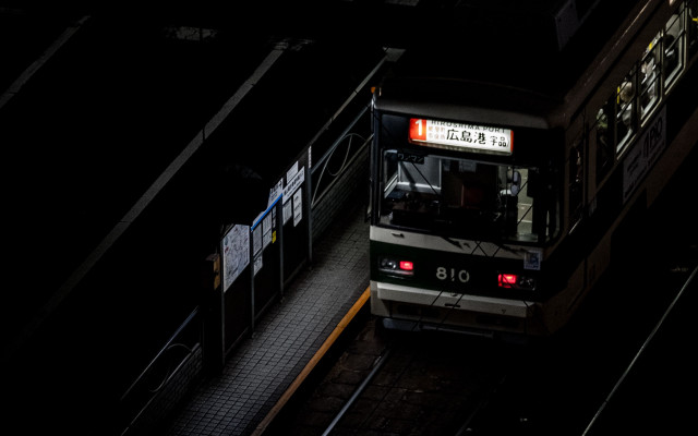 Train night lights sign ai free wallpaper for desktop - medium preview image