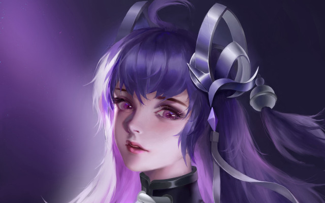 Purple hair bow black shirt free wallpaper for desktop - medium preview image