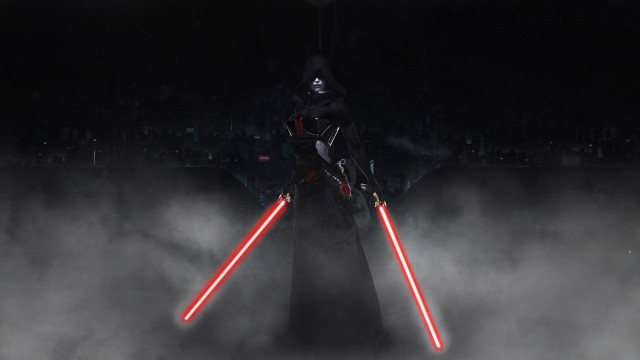 Dark saber wielder foggy sky free wallpaper for desktop - medium preview image